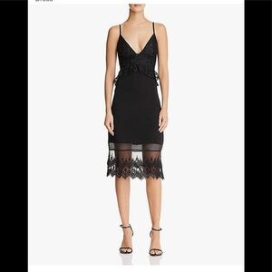 NWT French Connection Women's Delos Lucky Layer Lace and Sheer Dress- Size 4